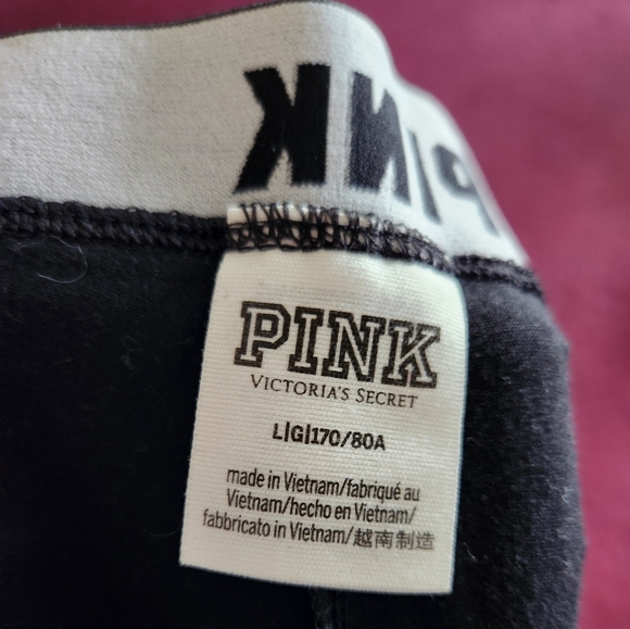 Black Victoria's Secret PINK Leggings Size Large - Picture 3 of 3